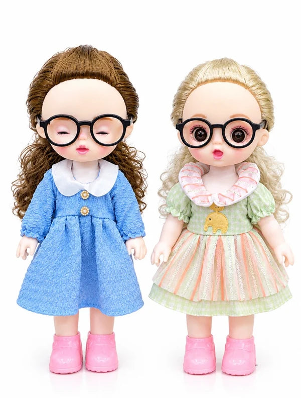 Cute & Simple Dress-Up Doll For kids!(1 piece only Impoerted doll with glasses