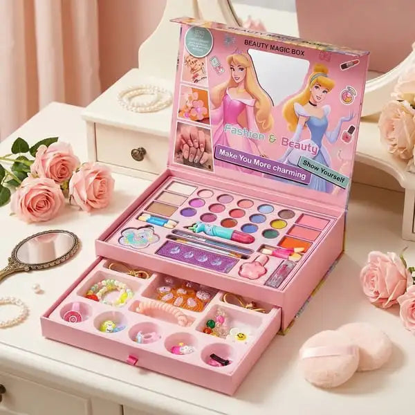 β¨ Princess Makeup Box Set β With Hair Accessories & Bead Bracelet Kit β¨