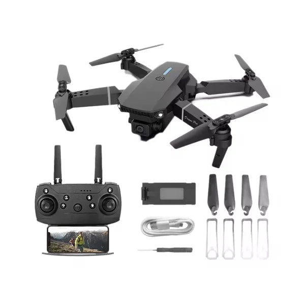 E88 Pro Foldable Drone with WiFi Camera – Easy One-Key Takeoff, 3 Speed Modes, Portable RC Drone