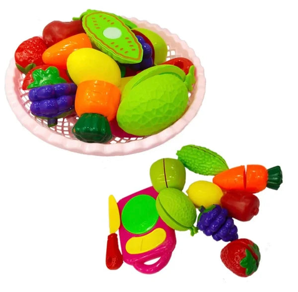 10 Pcs Fruit and Vegetable Food Cutting Toy for kids Colourful & hard Plastic