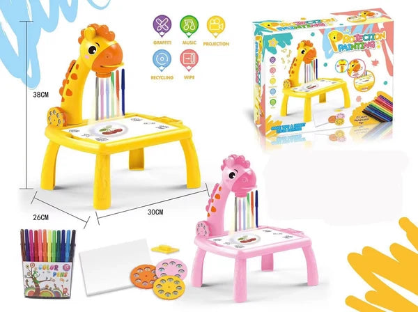 3-in-1 Giraffe LED Projector Drawing Table for Kids