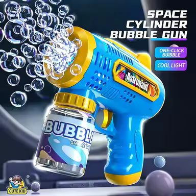 8 Holes Bubble Machine Electric Bubble Gun Automatic Bubble Blowing Toy with Lights Automatic Soap Blower