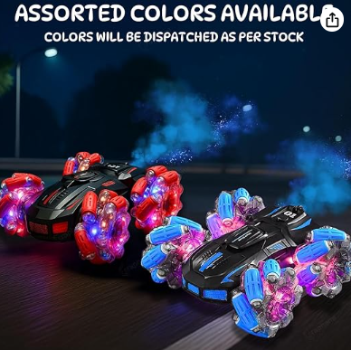 360° Rotating RC Drift Car with LED & Smoke Spray