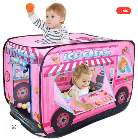 Kids Indoor & Outdoor Pop-Up School Bus Play Tent