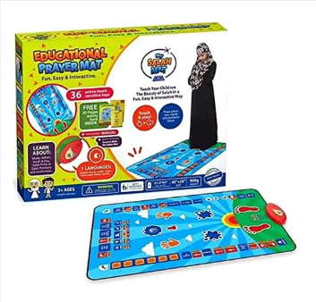 Educational Prayer Mat for Kids – Interactive Learning Prayer Mate with Islamic Duas & Salah Guide
