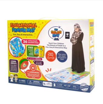 Educational Prayer Mat for Kids – Interactive Learning Prayer Mate with Islamic Duas & Salah Guide
