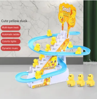 Duck Climbing Toy – Musical Slide Track Set with LED Lights | Auto-Climbing Ducklings