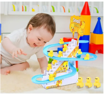 Duck Climbing Toy – Musical Slide Track Set with LED Lights | Auto-Climbing Ducklings