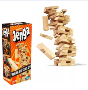 Jenga stacking battling tops building game for 2 players , don't let it be fall