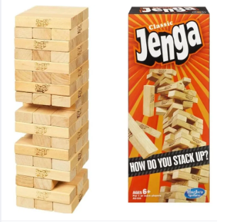Jenga stacking battling tops building game for 2 players , don't let it be fall