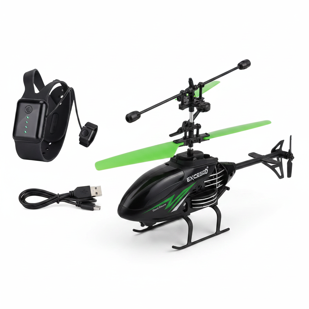 flying Helicopter  rechargeable with Hand Induction Watch