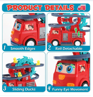 Electric Duck Track Slide Toy with Music & Light
