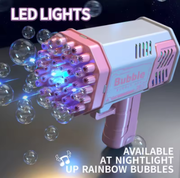 40Holes Bubble Gun Machine for Kids | Automatic Bubble with LED Lights