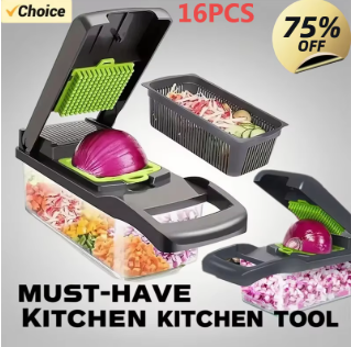 16-in-1 Multifunction Vegetable Chopper Slicer, Fruit & Potato Cutter