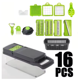 16-in-1 Multifunction Vegetable Chopper Slicer, Fruit & Potato Cutter