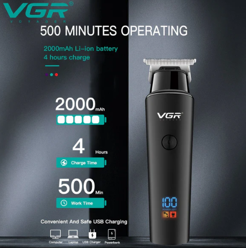 VGR V-937 Professional Electric Hair Trimmer Cordless Beard & Hair Clipper For Men Hair Cutter Machine Rechargeable Set