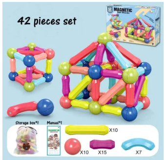64/ 42/ 25 / PCS Magnetic Balls and Rods Sticks Blocks Set