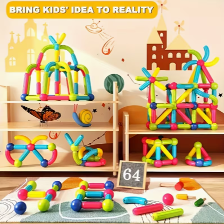 64/ 42/ 25 / PCS Magnetic Balls and Rods Sticks Blocks Set