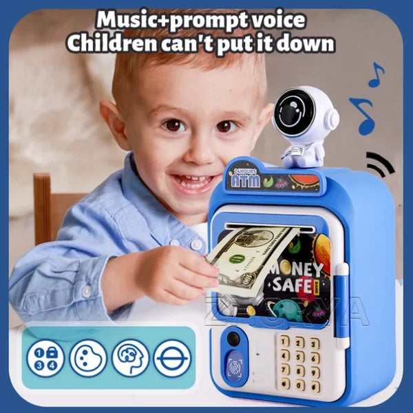 Digital ATM Money Saving Box for Kids – Music, Fingerprint & Password Security