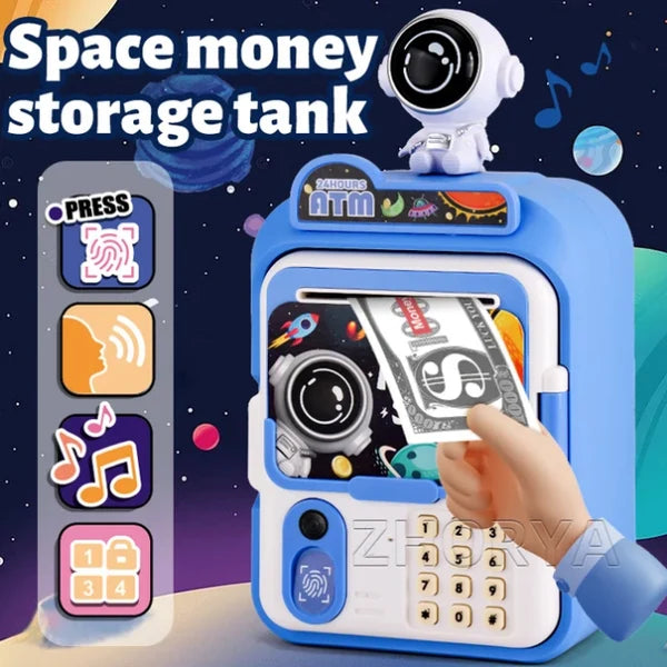 Digital ATM Money Saving Box for Kids – Music, Fingerprint & Password Security